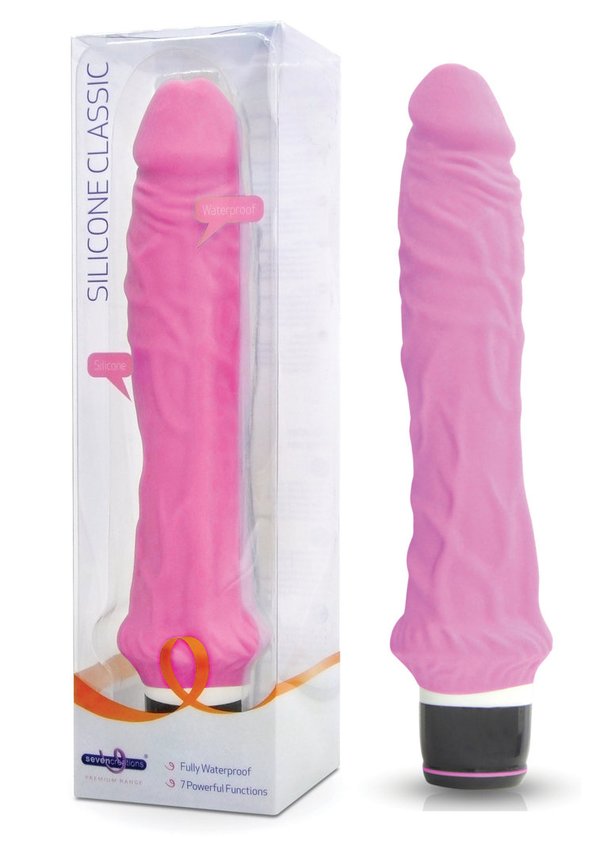Vibromasseur Silicone Classic Rose Large 21 x 4 cm - Seven Creations