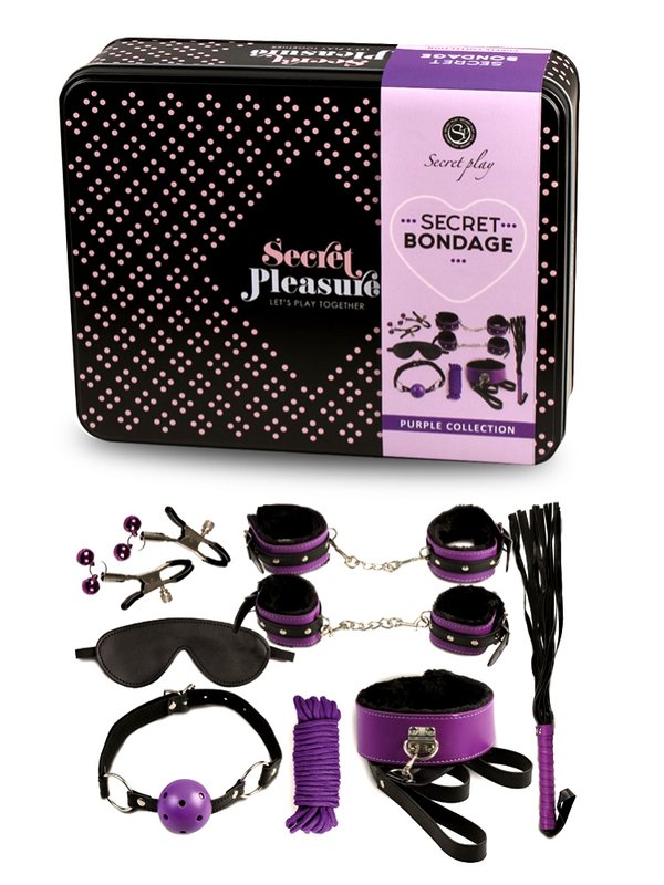 Secret Bondage Collection Noir et Violet Avec 8 PCS